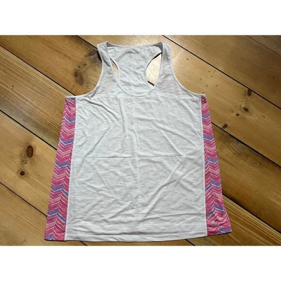 Vineyard Vines Women's Performance Tank top. White. Racerback.Pink details. sz.L - Picture 1 of 6
